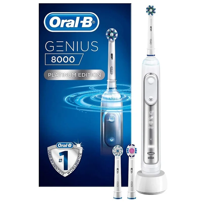 Oral-B Genius 8000 Silver Electric Toothbrush Image 1