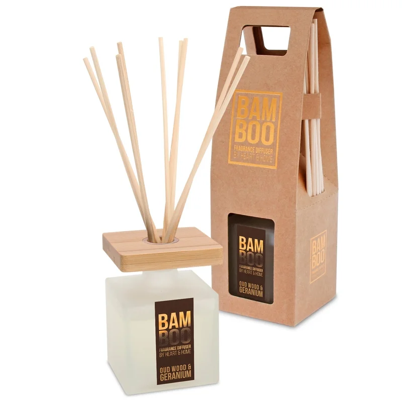 BAMBOO Reed Diffuser Oudwood & Geranium 80ml Image 1