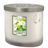 Heart & Home Elipse Candles Jar White Jasmine & Freesia 220g - undefined undefined