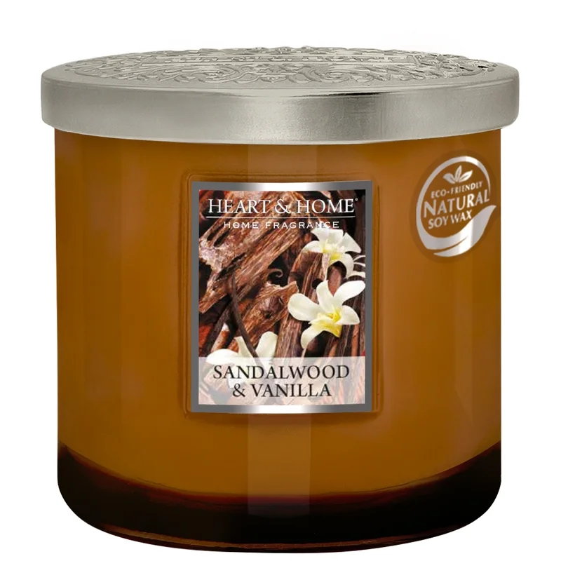 Heart & Home Elipse Candles Twin Wick Sandalwood & Vanilla 230g Image 1