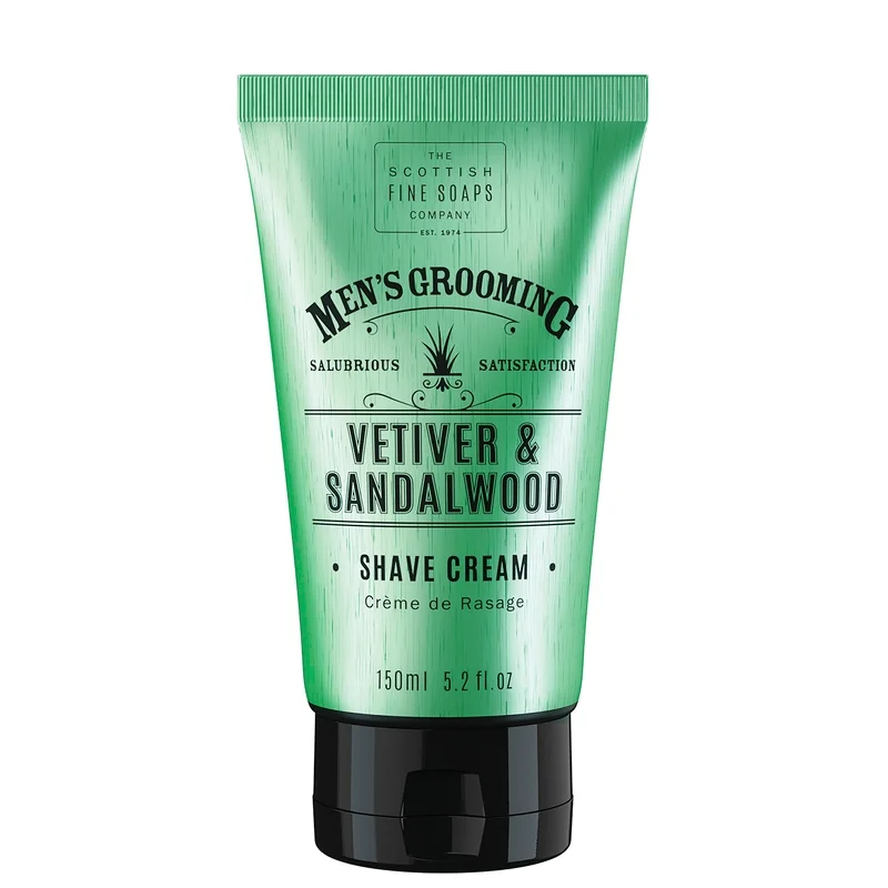 Scottish Fine Soaps Men's Grooming Vetiver & Sandalwood Shave Cream 150ml Image 1