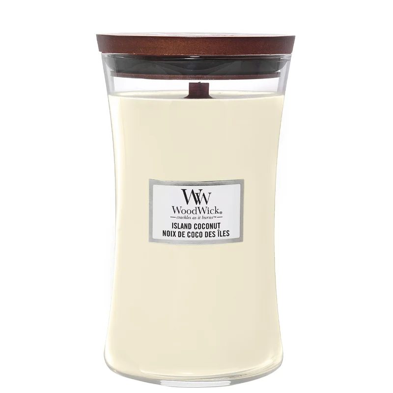 WoodWick Hourglass Candles Island Coconut Large Candle 610g Image 1