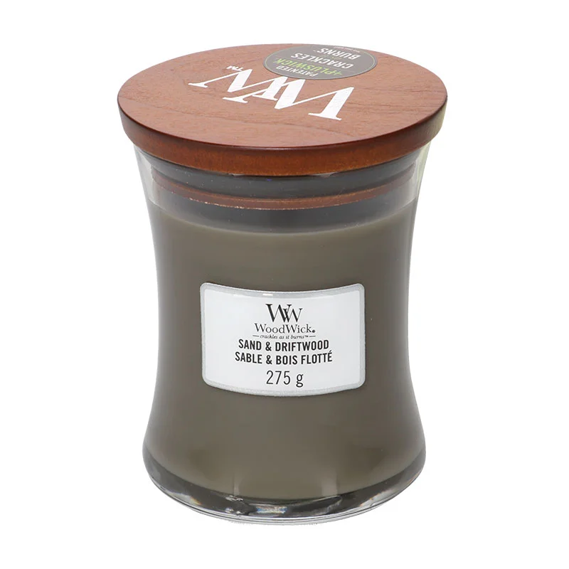 WoodWick Hourglass Candles Sand & Driftwood Medium Candle 275g / 9.7 oz. Image 1