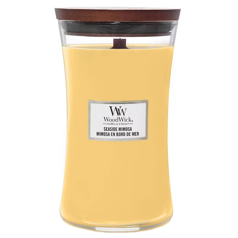 WoodWick Hourglass Candles Seaside Mimosa Large Candle 609.5g / 21.5 oz. Image 1