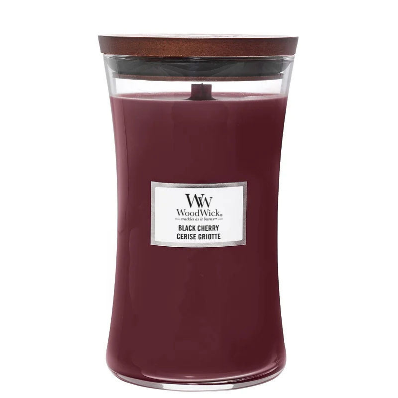WoodWick Hourglass Candles Black Cherry Large Candle 610g Image 1