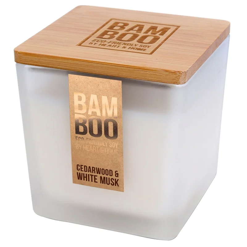 BAMBOO Large Jar Candle Cedarwood & White Musk 210g Image 1