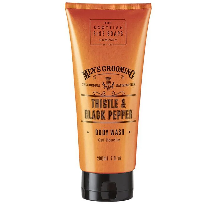 Scottish Fine Soaps Men's Grooming Thistle & Black Pepper Body Wash 200ml Image 1