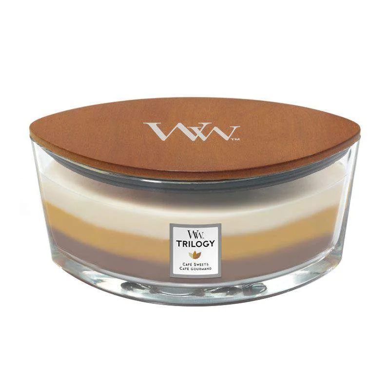 WoodWick Trilogy Candles Café Sweets Ellipse Candle 453.6g / 16 oz. Image 1