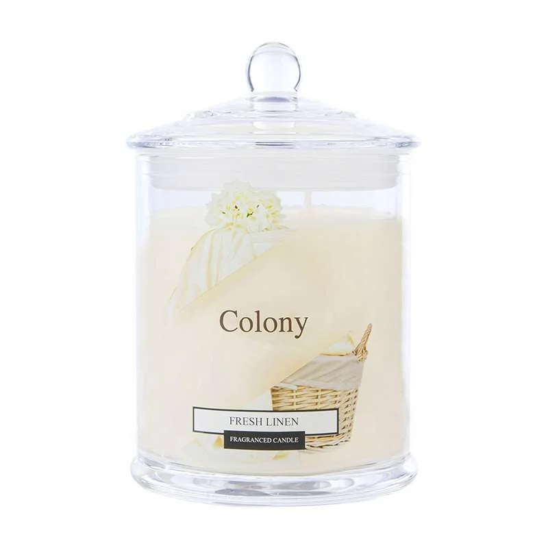 Wax Lyrical Colony Medium Candle Jar Fresh Linen 360g Image 1