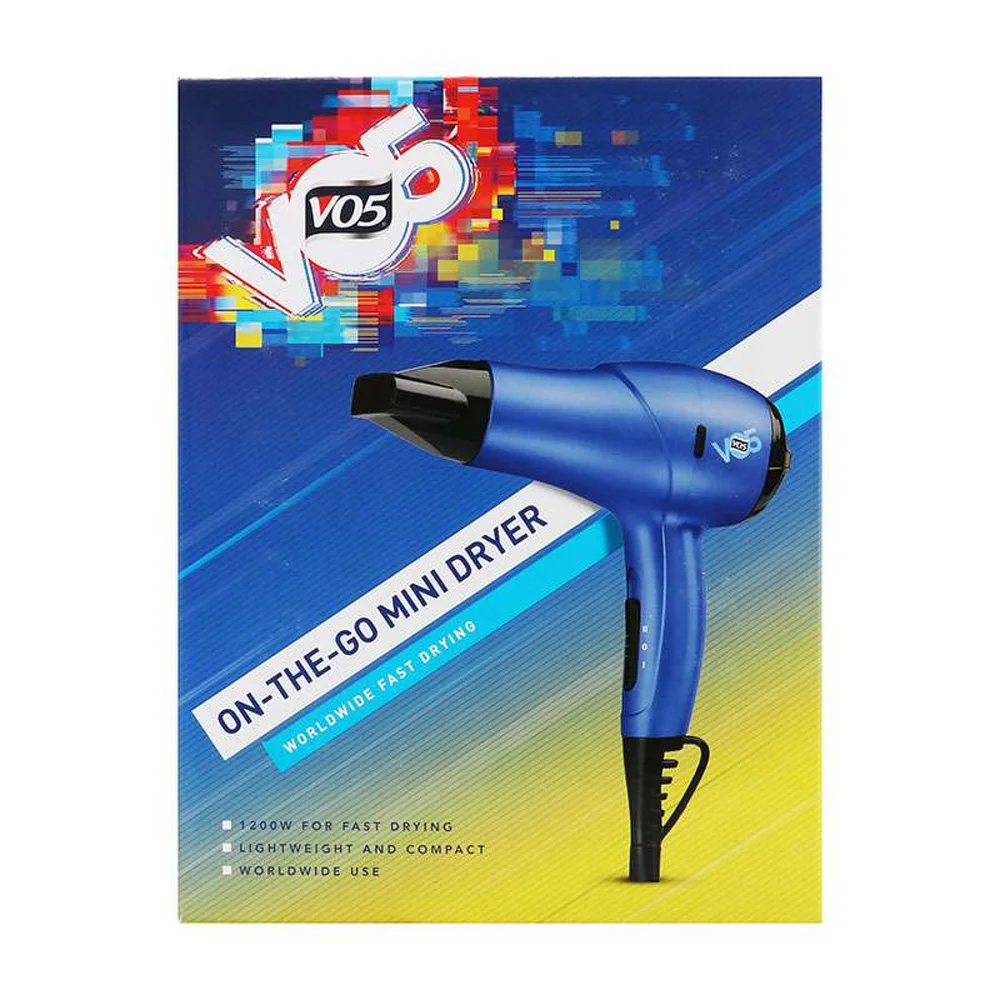 VO5 Hairdryers On The Go Blue Mini Hairdryer Image 1