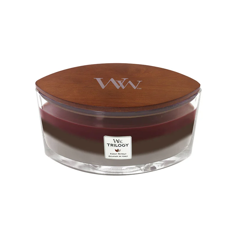 WoodWick Trilogy Candles Forest Retreat Ellipse Candle 453.6g / 16 oz. Image 1