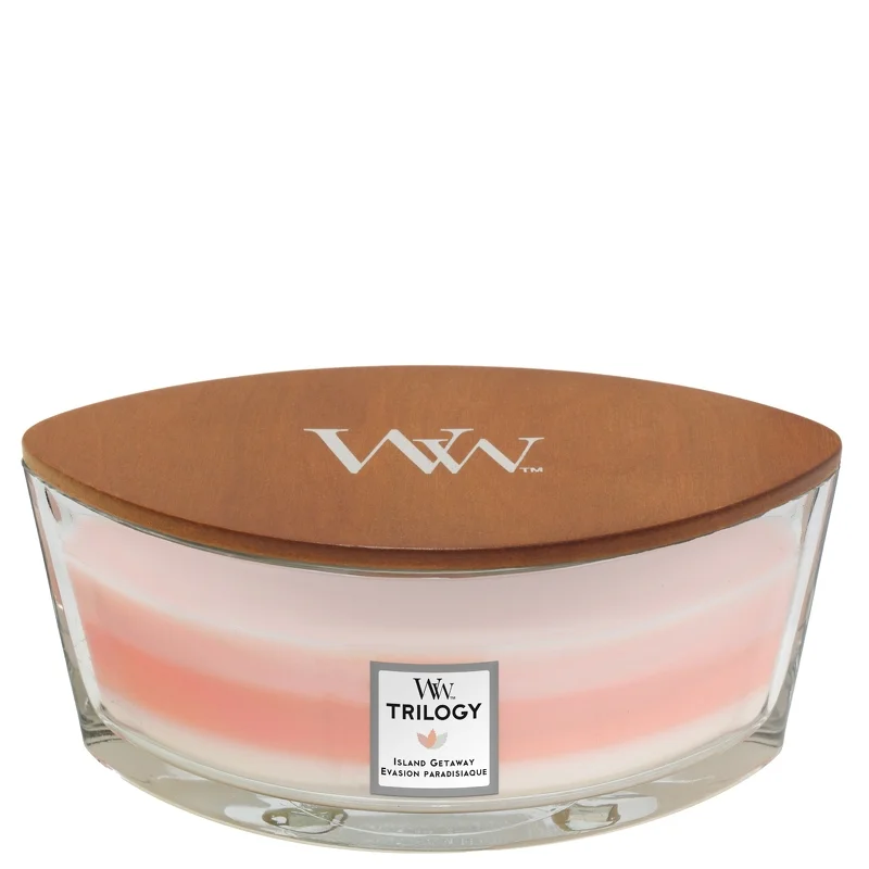 WoodWick Trilogy Candles Island Getaway Ellipse Candle 453.6g / 16 oz. Image 1