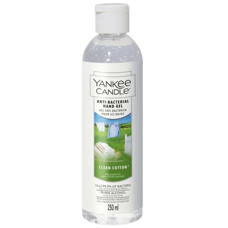 Yankee Candle Scented Hand Sanitiser Clean Cotton Anti-Bacterial Hand Gel 250ml Image 1