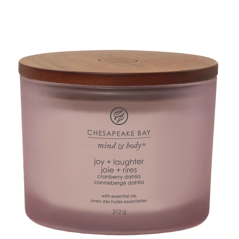 Chesapeake Bay Mind & Body Joy & Laughter 3 Wick Candle 312g Image 1