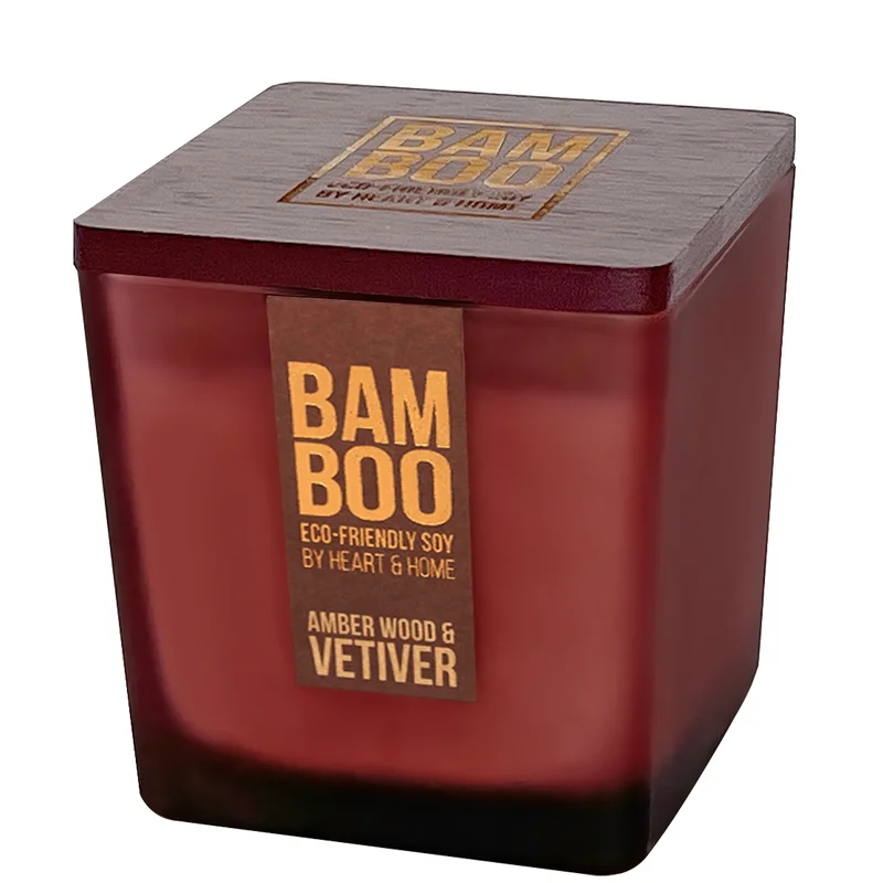 BAMBOO Large Candle Amber Wood & Vetiver 210g Image 1