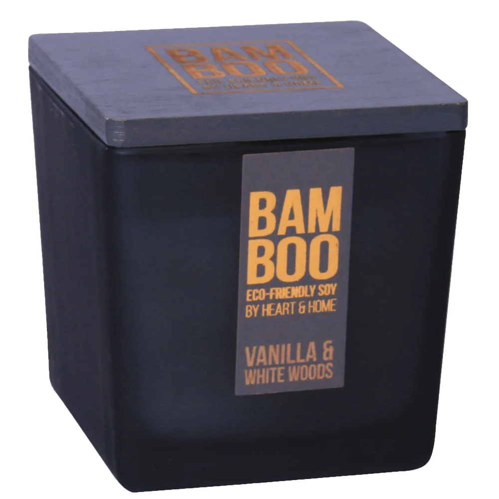 BAMBOO Large Jar Candle Vanilla & White Woods Candle 210g Image 1