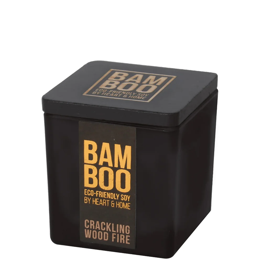 BAMBOO Small Jar Candle Crackling Wood Fire 80g Image 1