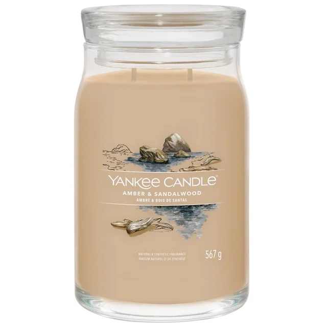 Yankee Candle Signature Jar Candle Large Jar Amber & Sandalwood 567g