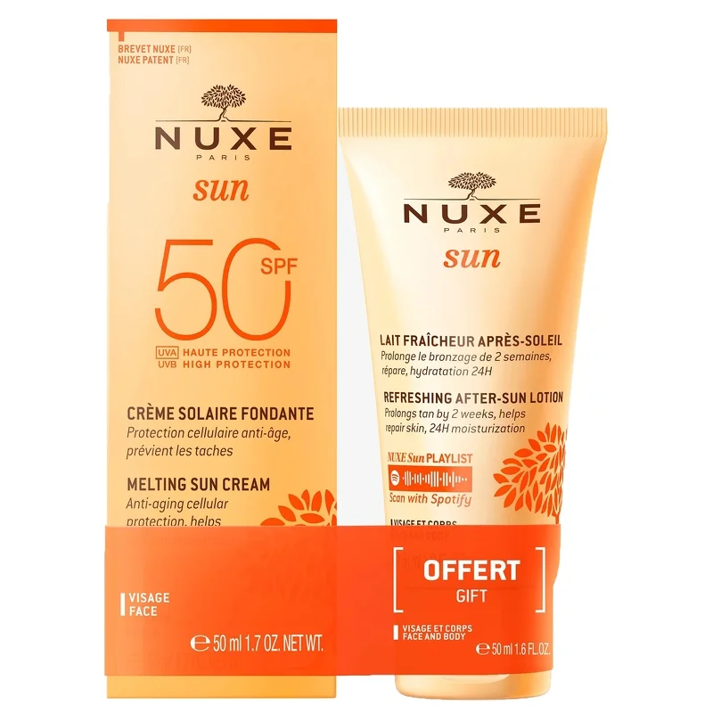 NUXE Gift Set Melting Sun Cream SPF50 50ml & Refreshing After-Sun Lotion 50ml Image 1