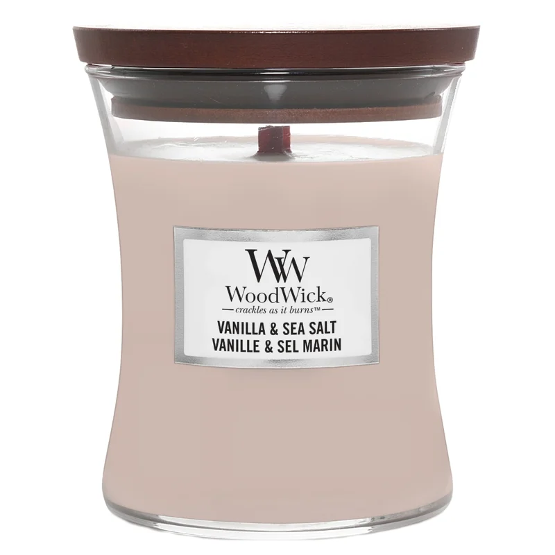 WoodWick Hourglass Candles Vanilla & Sea Salt Medium Candle 275g / 9.7 oz. Image 1