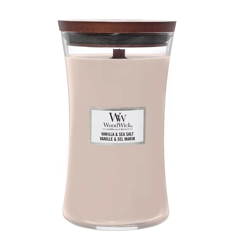 WoodWick Hourglass Candles Vanilla & Sea Salt Large Candle 609.5g / 21.5 oz. Image 1
