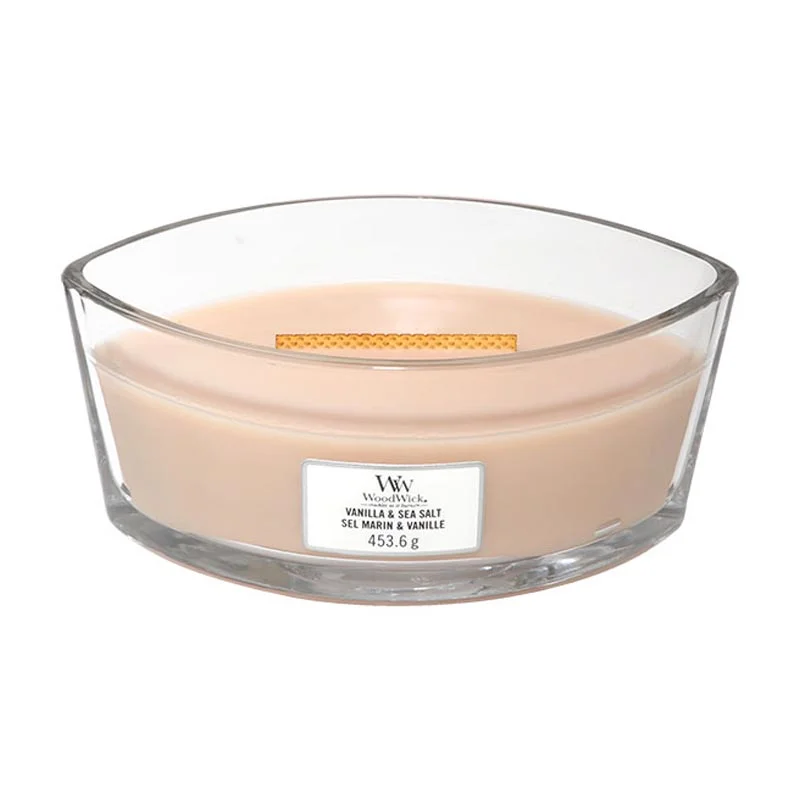 WoodWick Ellipse Candles Vanilla & Sea Salt 453.6g / 16 oz. Image 1