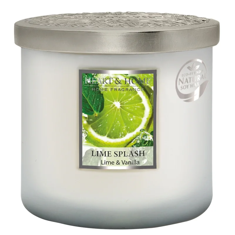Heart & Home Elipse Candles Twin Wick Jar Lime Splash 220g Image 1
