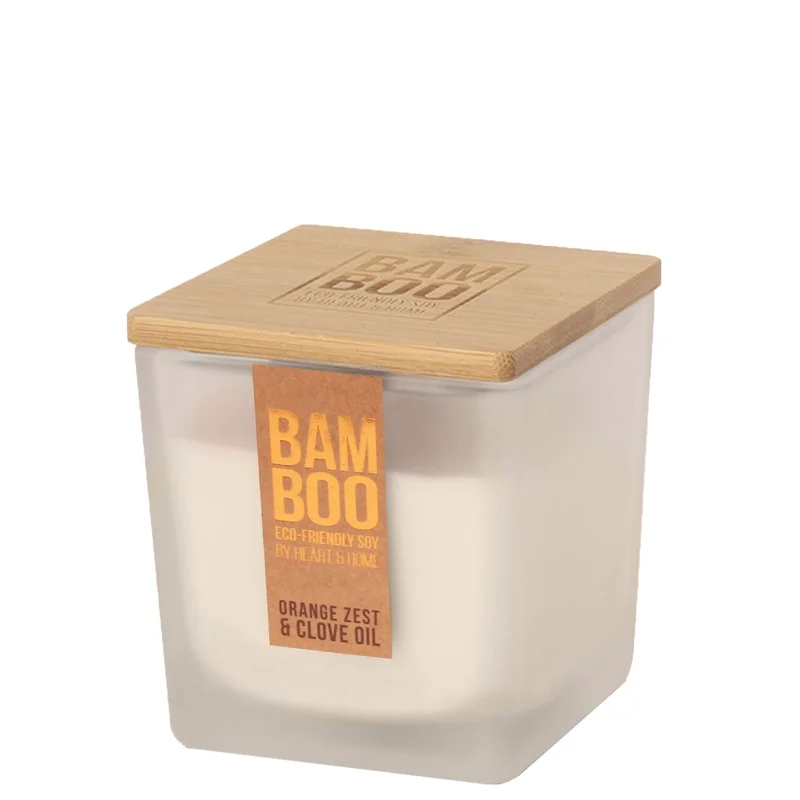 BAMBOO Christmas 2023 Large Jar Candle Orange Zest & Clove Oil 210g Image 1