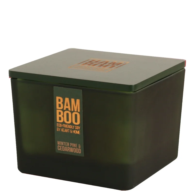 BAMBOO Christmas 2023 Centrepiece Candle Winter Pine & Cedarwood 320g Image 1