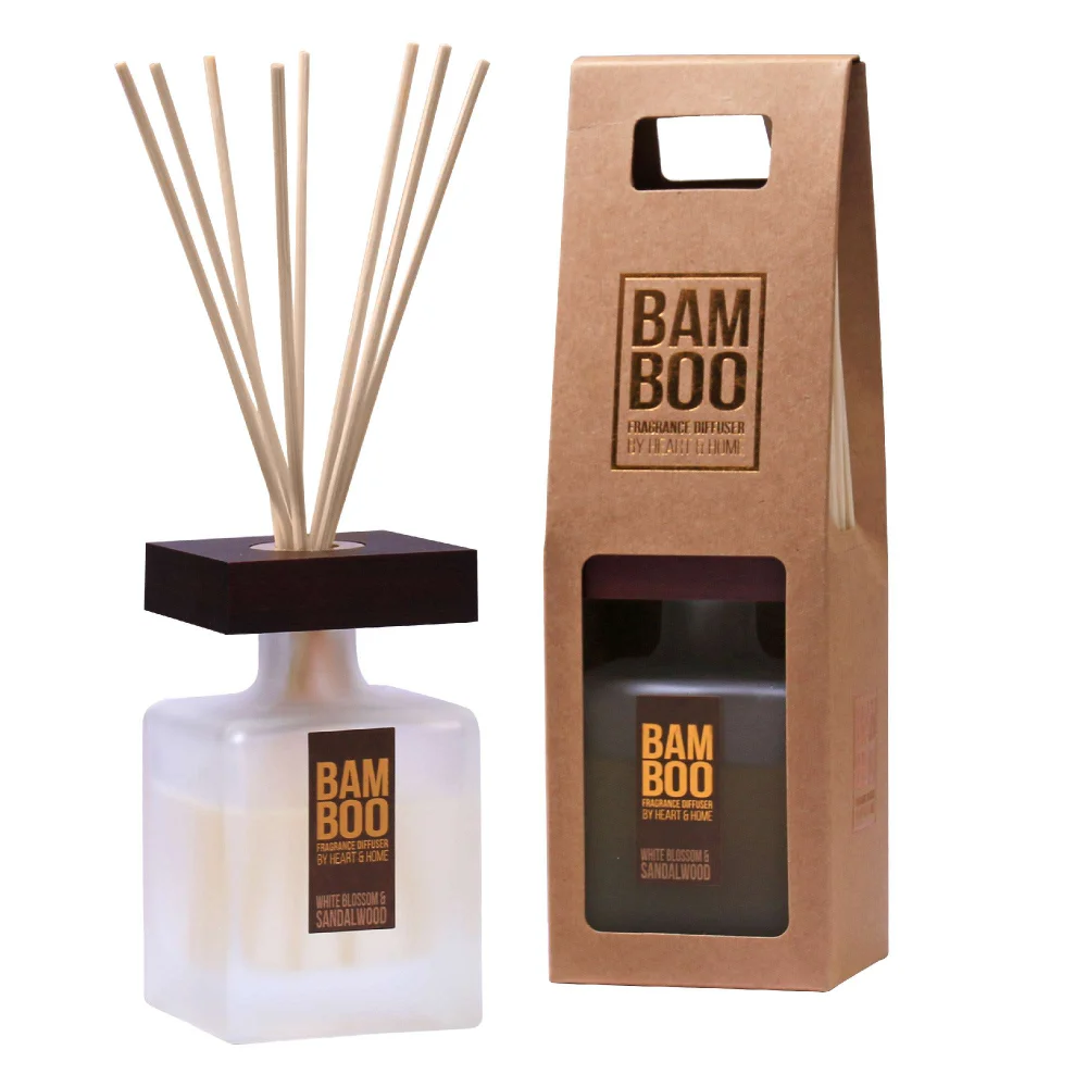 BAMBOO Room Diffuser Large Fragrance Diffuser White Blossom & Sandalwood 140ml Image 1