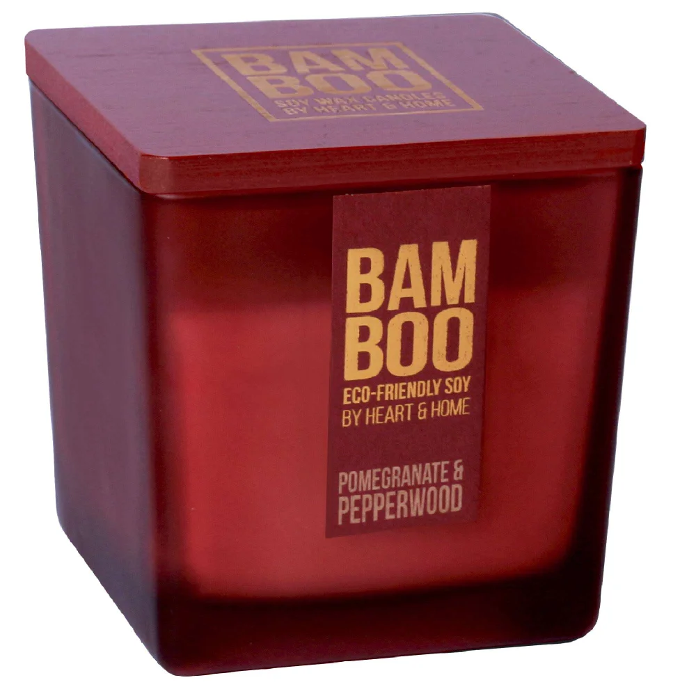 BAMBOO Large Jar Candle Pomegranate & Pepperwood 210g Image 1