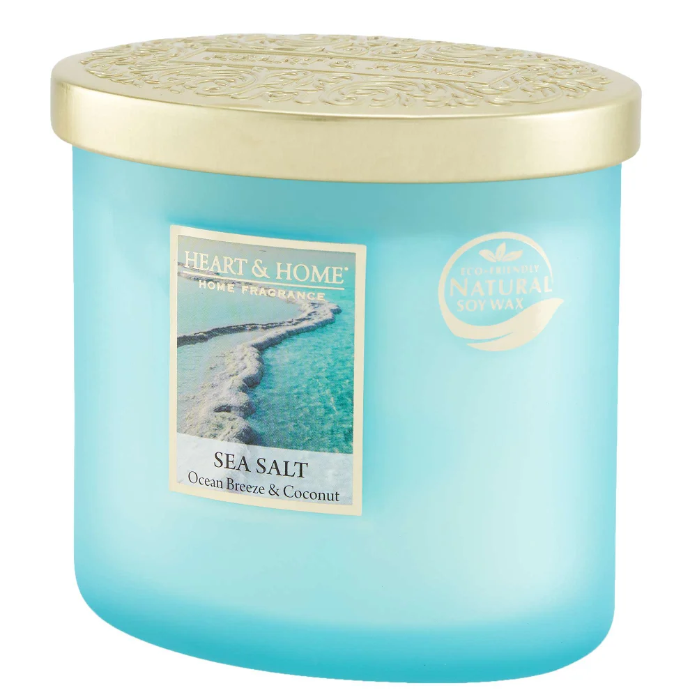 Heart & Home Elipse Candles Twin Wick Sea Salt 220g Image 1
