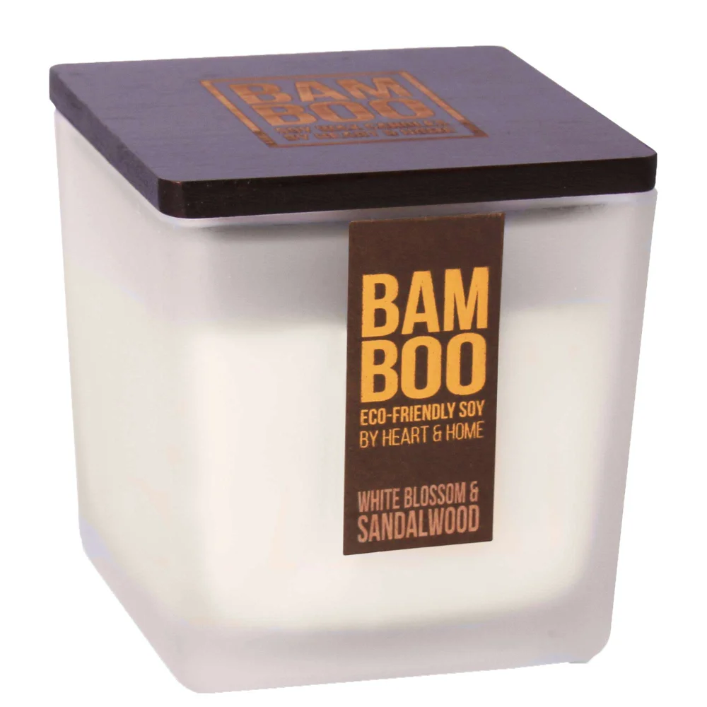 BAMBOO Large Jar Candle White Blossom & Sandalwood 210g Image 1