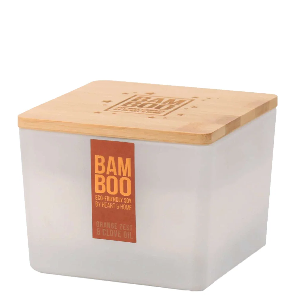 BAMBOO Candle Centrepiece Candle Orange Zest & Clove Oil 320g Image 1