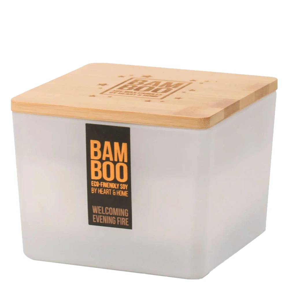 BAMBOO Candle Centrepiece Candle Welcoming Evening Fire 320g Image 1