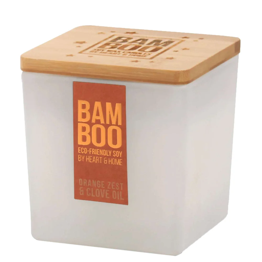 BAMBOO Large Jar Candle Orange Zest & Clove Oil 210g Image 1