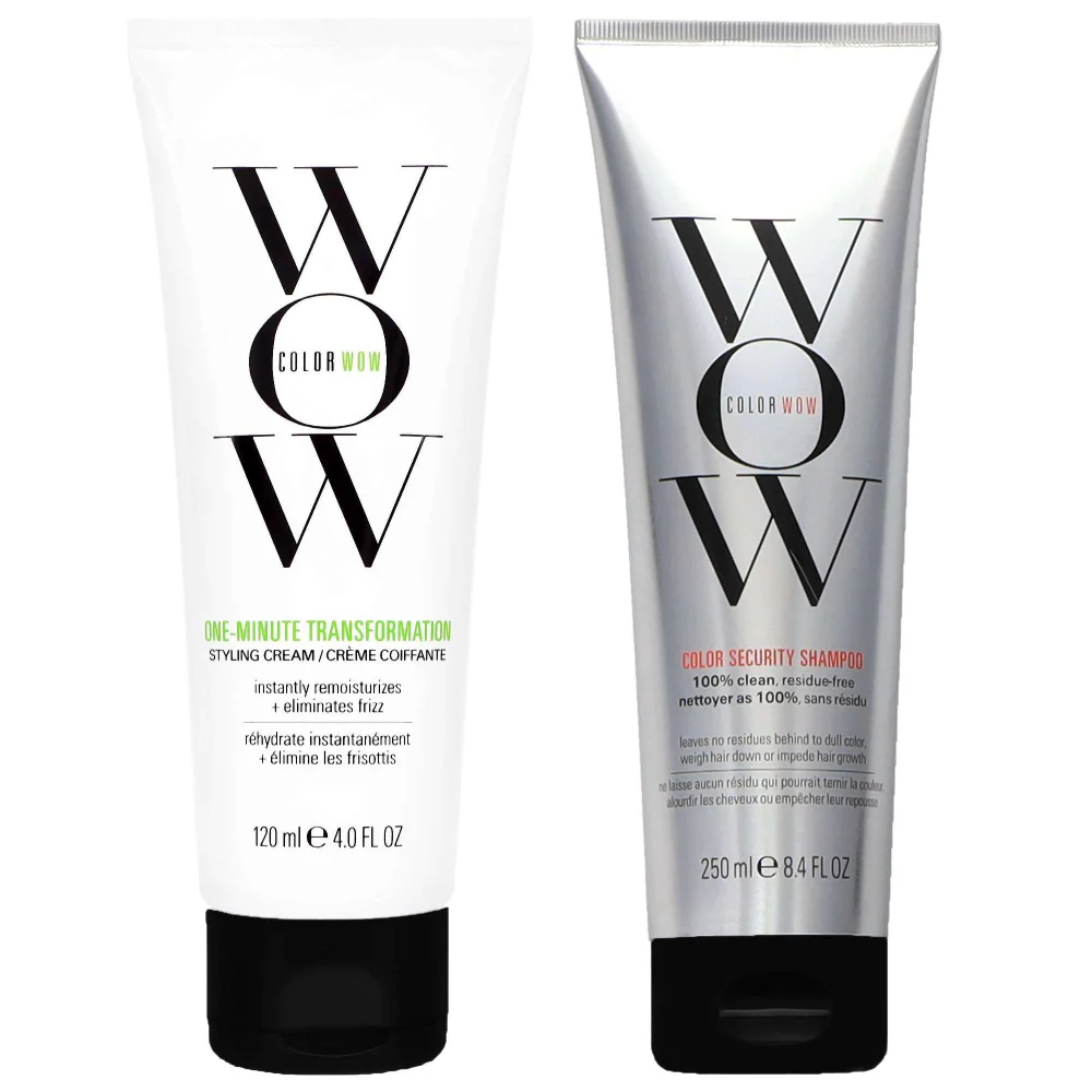 Color Wow Duo: One-Minute Transformation Styling Cream 120ml and Color Security Shampoo 250ml Image 1