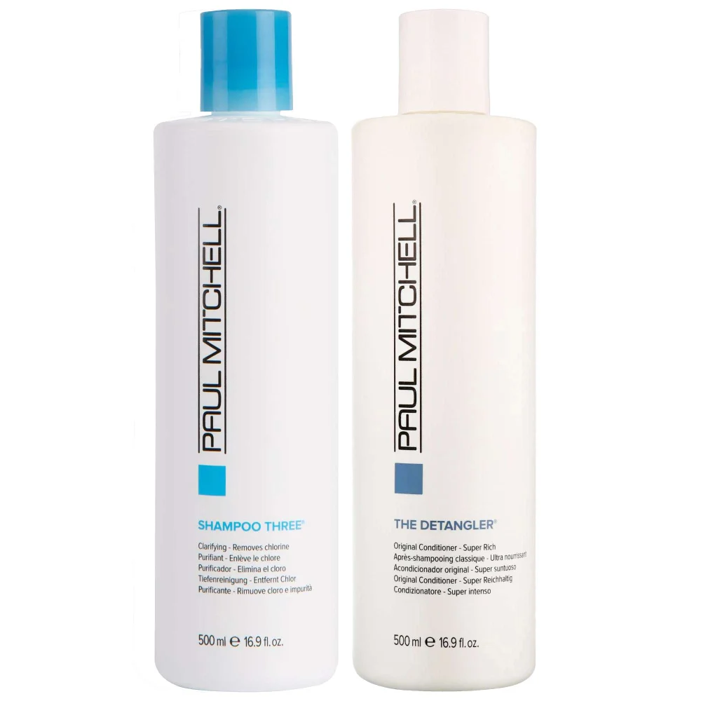 Paul Mitchell Duo: Clarifying Shampoo Three 500ml & Original The Detangler 500ml Image 1