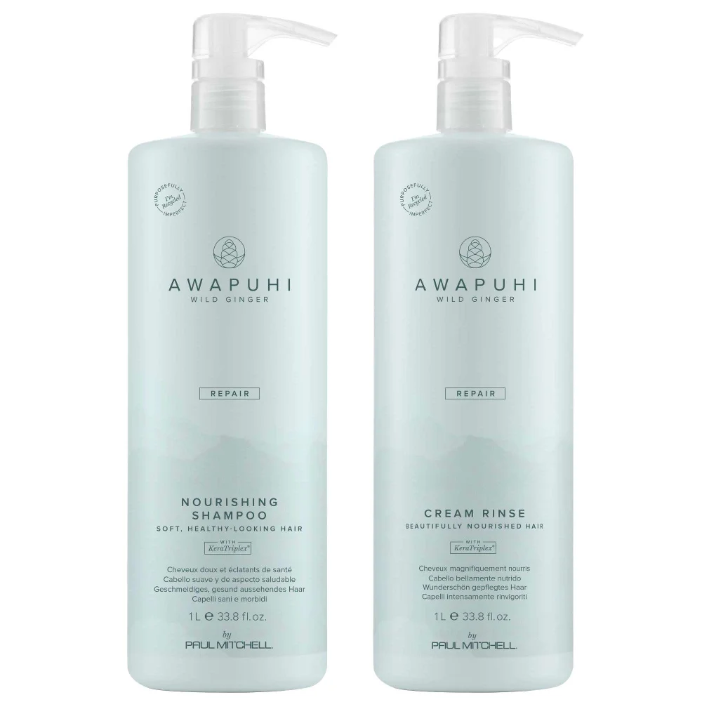 Paul Mitchell Duo: Awapuhi Wild Ginger Nourishing Shampoo 1000ml & Cream Rinse 1000ml Image 1