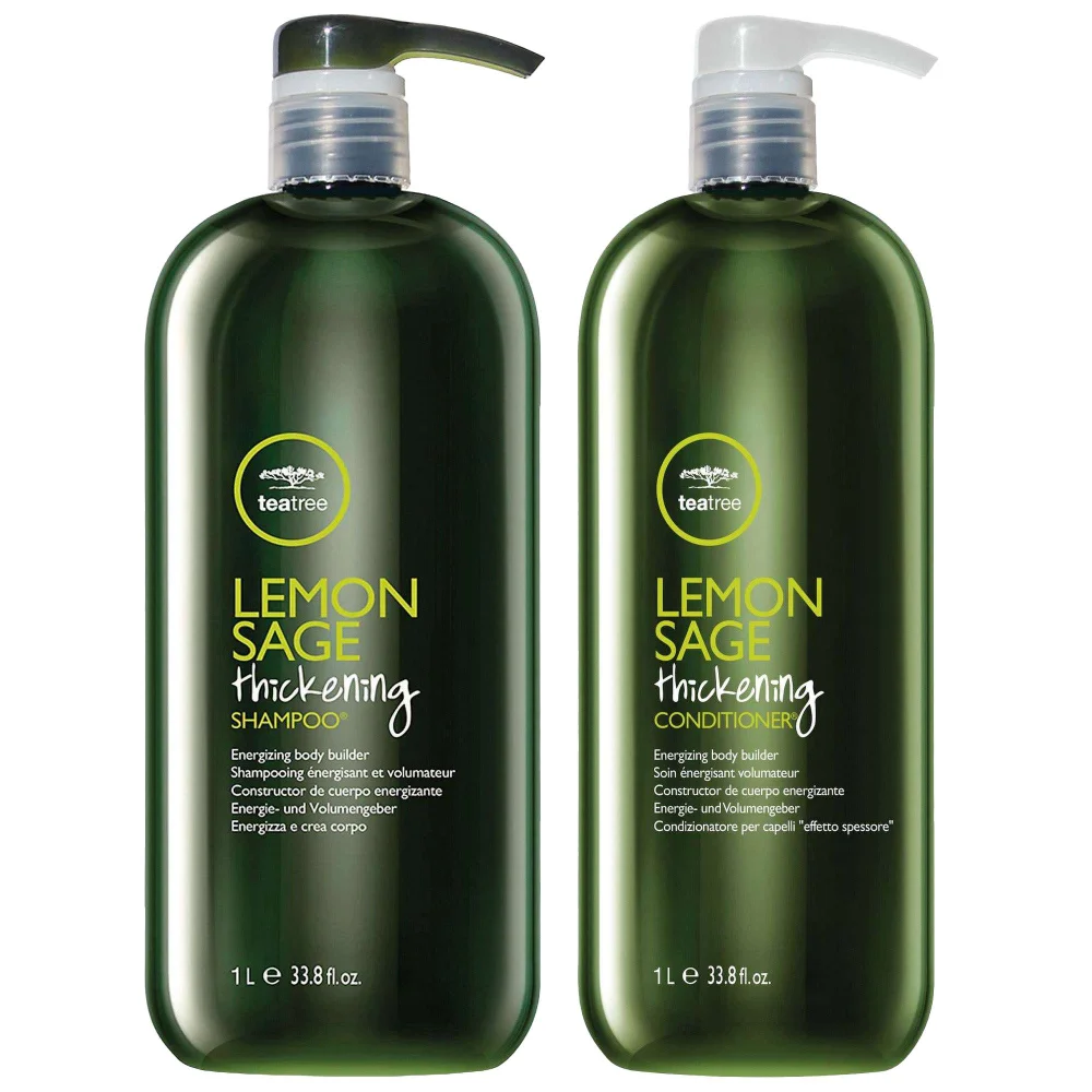 Paul Mitchell Duo: Tea Tree Lemon Sage Thickening Shampoo Salon Size 1000ml & Thickening Conditioner Salon Size 1000ml Image 1