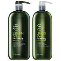 Paul Mitchell Duo: Tea Tree Lemon Sage Thickening Shampoo Salon Size 1000ml & Thickening Conditioner Salon Size 1000ml