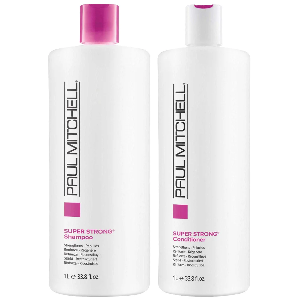Paul Mitchell Duo: Strength Super Strong Daily Shampoo Salon Size 1000ml & Daily Conditioner Salon Size 1000ml Image 1
