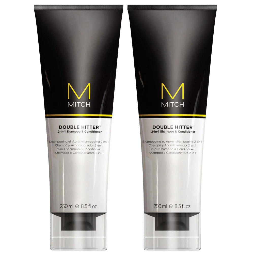 Paul Mitchell Duo: Mitch Double Hitter 2 in 1 Shampoo 250ml x 2 Image 1