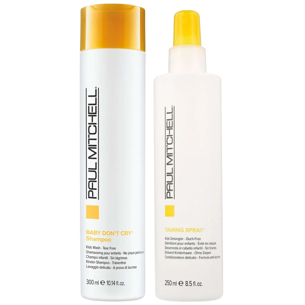 Paul Mitchell Duo: Kids Baby Don't Cry Shampoo 300ml & Taming Spray Ouch Free Detangler 250ml Image 1