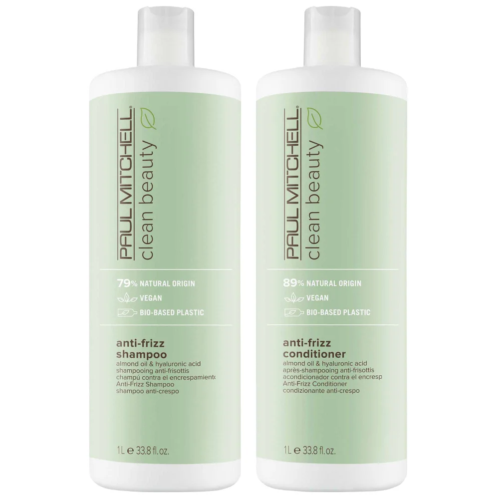 Paul Mitchell Duo: Clean Beauty Anti-Frizz Shampoo 1000ml & Clean Beauty Anti-Frizz Conditioner 1000ml Image 1