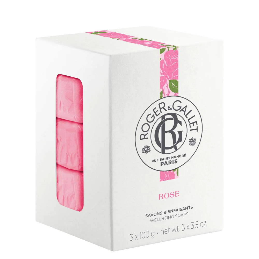 Roger & Gallet Rose Wellbeing Soaps Coffret 3x100g Image 1