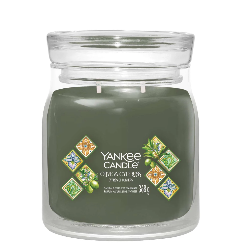 Yankee Candle Hello Italy! Signature Medium Jar Olive & Cypress Image 1
