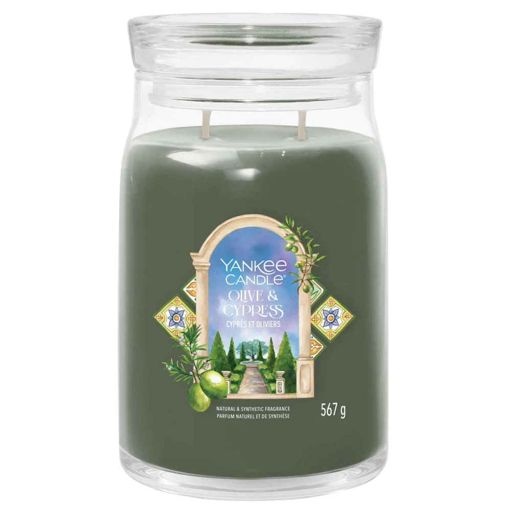 Yankee Candle Hello Italy! Signature Large Jar Olive & Cypress Image 1