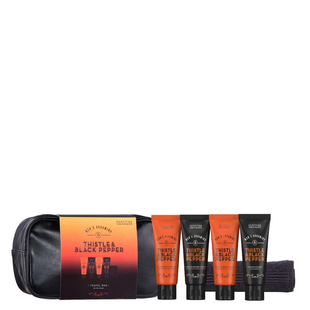 Scottish Fine Soaps Thistle & Black Pepper Travel Bag Set Image 1