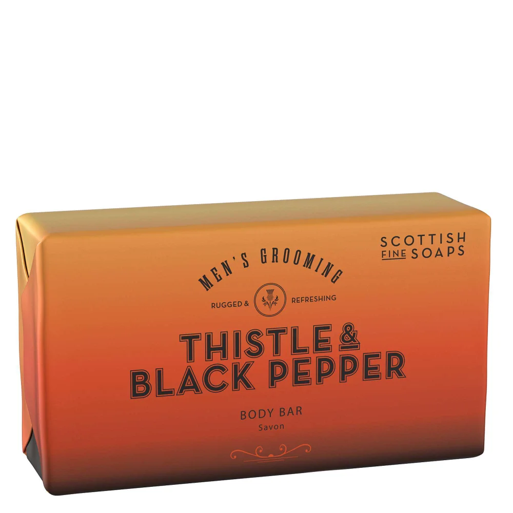 Scottish Fine Soaps Thistle & Black Pepper Body Bar 220g Image 1